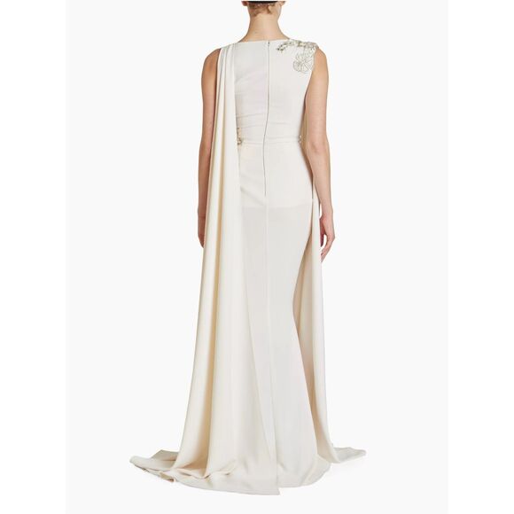 Zuhair Murad Embroidered Cady Cape Gown SIZE 8 $4950 - Picture 5 of 16